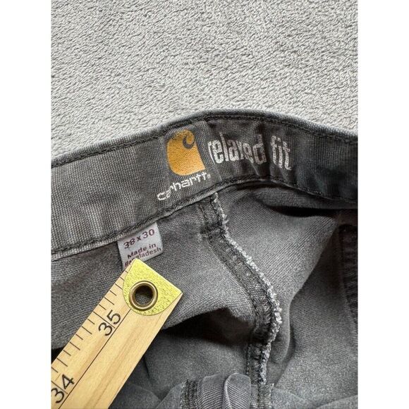 Carhartt‎ Relaxed Fit Jeans Mens Gray Measured 38x28 Distressed Straight - Picture 3 of 9